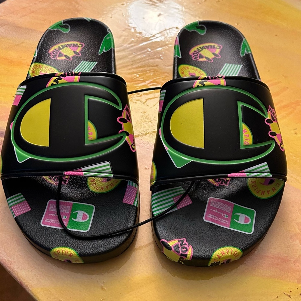 Champion Ipo Catch Print Shoes Youth Slides